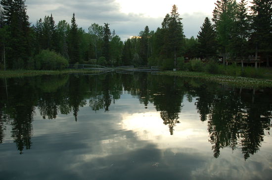 Die Lodge in der Abendstimmung