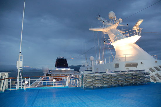 Es nachtet ein und wir wollen die Narrows auf dem Sundeck erleben