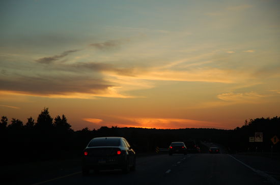 Rückfahrt bei schöner Abendstimmung