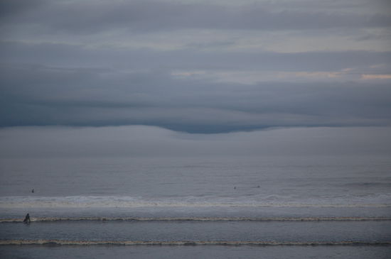 der Hurricane ist auf unserer Höhe, aber 80 Meilen draussen auf dem Meer