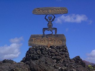 El Diabolo, das Feuerteufelchen, erwartet die Besucher am Eingang zum Timanfaya Nationalpark