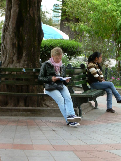 Susi beim Reisefuehrer studieren!