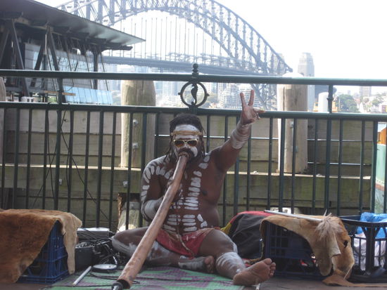 He really knows how to play the didgeridoo.