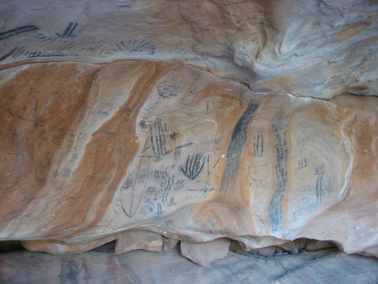 Aboriginal Painting in the Yourambulla Caves, close to Flinders Ranges National Park