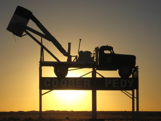 Sunset at Coober Pedy, where the opals lie on the street (haha)...