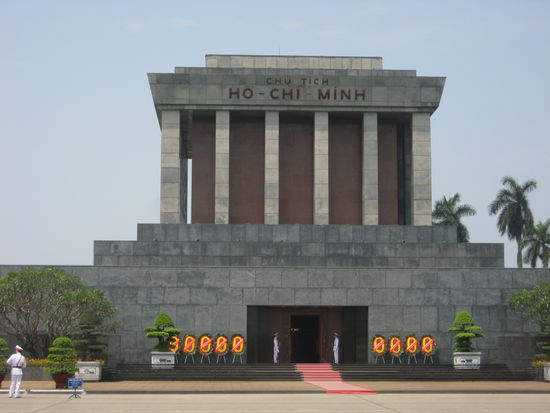 Ho Chi Minh Mausoleum Complex, 
Ho Chi Minh inside, dead since 1969,
Hanoi, Vietnam
