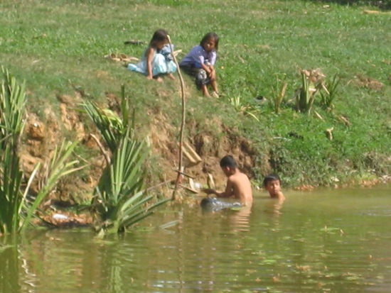 Nothing to do than play and swim