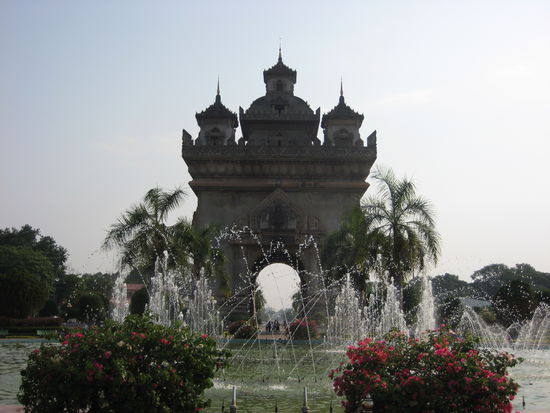Patouxay Monument or Arc de Triomphe replica in Vientiane, Laos
