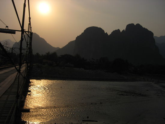 Sunset seen from Vang Vieng