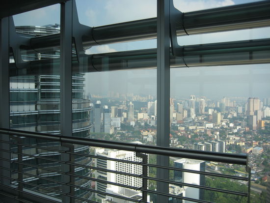 on the bridge between the towers like in "Entrapment" with Catherine Zeta-Jones and Sean Connery