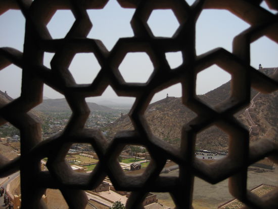 Look trough the window and see the big defence wall