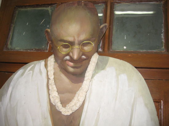 in remembrance of Mohandas Karamchand Gandhi (the "big soul" = Mahatma Gandhi)