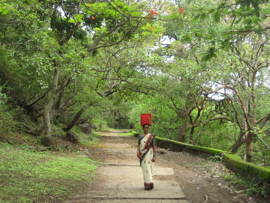 Daily life on Elephanta Island, 10 km from Mumbai, India