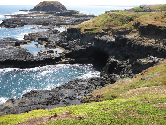Das Blowhole (leider nicht so hohe Wellen an dem Tag...)