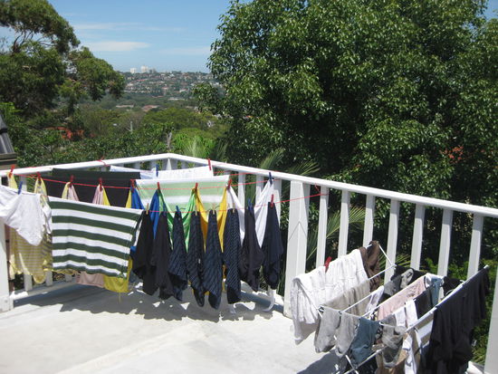 Aussicht vom Balkon aus (am Waschtag )