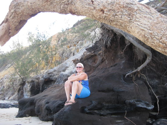 Elli am Strand in "Rainbow Beach"