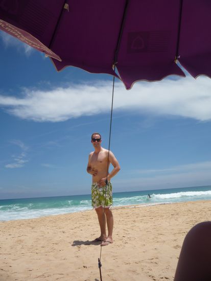 Zum Schutz schmierten wir uns ausgiebig mit unserer guten 20er Rossi-Sonnencreme ein.