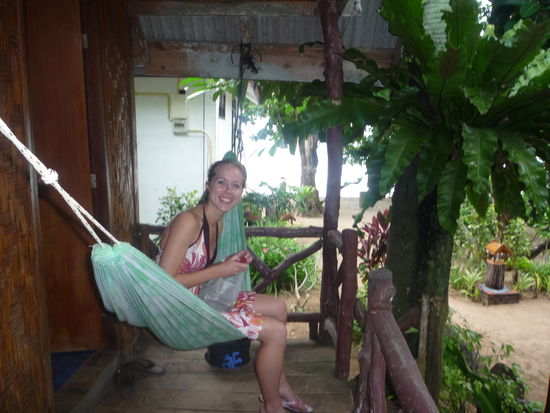 Wir nutzten als erstes .... die Haengematte!