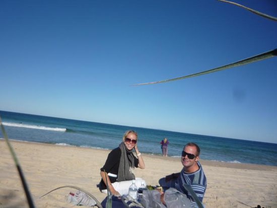 Zwischenstopp an einem schoenen Strand der Gold Coast.