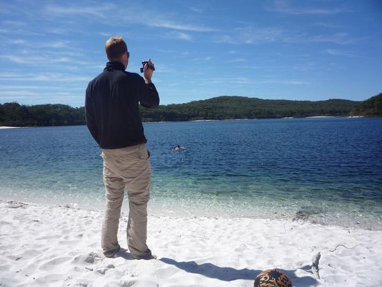 Der hatte super klares und blaues Wasser. Aber das Schwimmen ueberliessen wir diesmal den anderen.