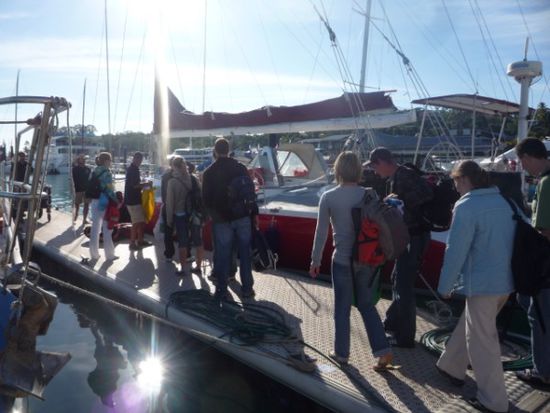 Unser Boot war die "Siska", ein 25m-langes Segelboot, das auch schon einige Rennen gewonnen hat und jetzt als Touri-Boot genutzt wird.