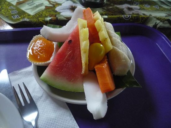 Jeden Morgen wurde uns dieses leckere Fruehstueck serviert... ein perfekter Start in den Tag.