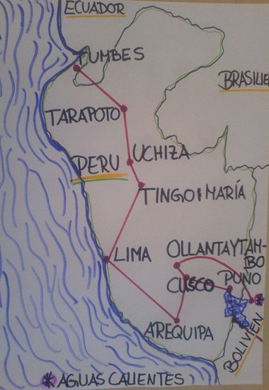 Unsere Route durch Peru