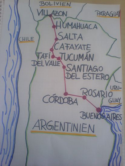Unsere Route durch Argentinien