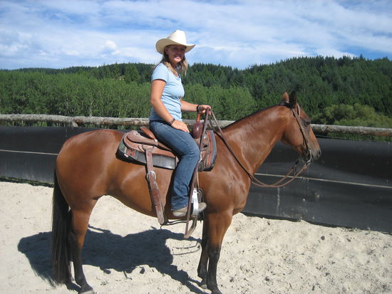 Ich auf Turnierpferd Abby