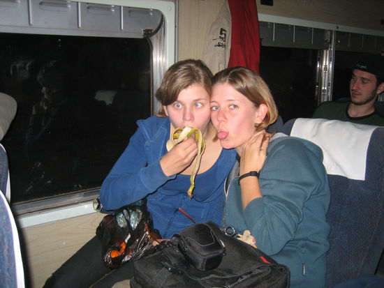 Wir beide im Zug nach Uyuni