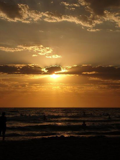 Sonnenuntergang am St. Kilda Beach