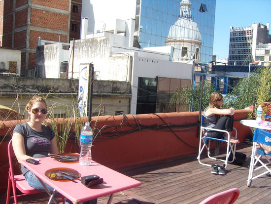 auf der Dachterrasse