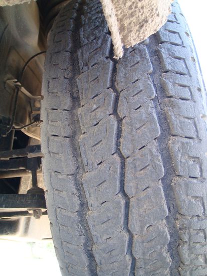 So sahen die Neuen Reifen nach unserer Ankunft nach 2258 Km in Dhermi aus