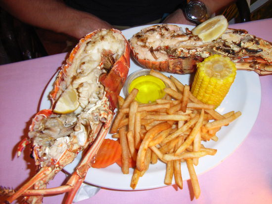 LOBBSTER - ganz schön dicke Dinger, sehr lecker, aber noch mehr und wir kriegen einen EIWEISS-SCHOCK!!!