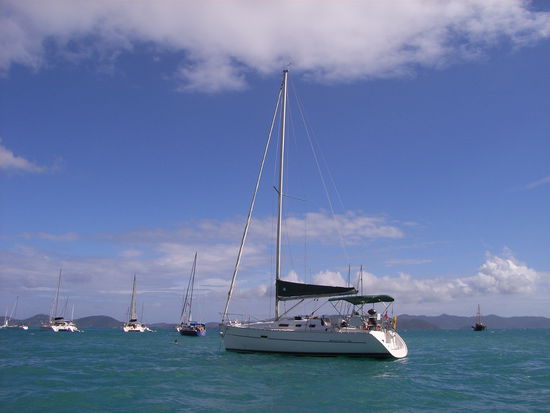 Geschafft - die Chablis ankert
in Great Harbour, Jost van Dyke