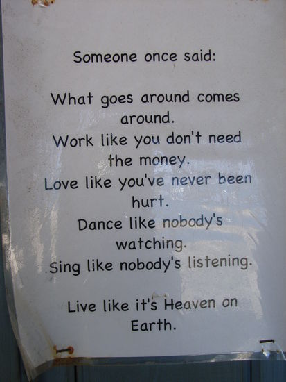 "Lebensweisheit" aus dem Cyber Cafe