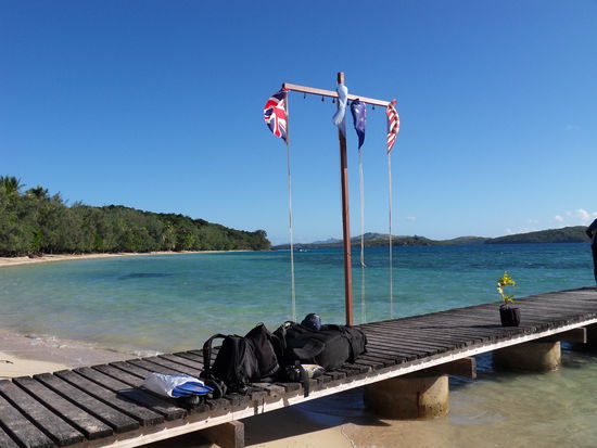 Ankunft auf Turtle Island. Hier soll es ablegen, das Wasserflugzeug ...