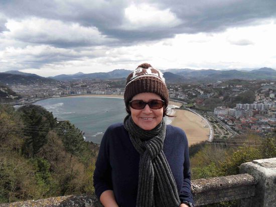 Ali auf dem Monte Urgull mit Blick auf die CONCHA - perfekter Start für die heutige "tour basque" ...