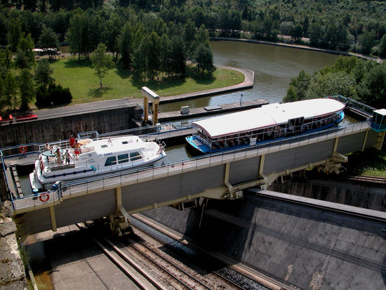 Schiffshebewerk in Aktion