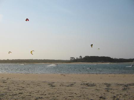 Kitesurfer am Noosa Mainbeach