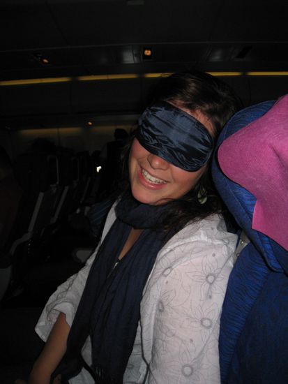 Nach einem langen Flug immer noch fuer ein Spaesschen zu haben...