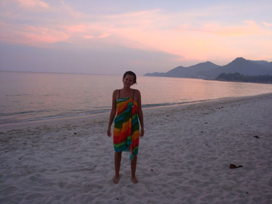 Wir erlebten schoene Sonnenuntergaenge und waren meistens eine der letzten die den Strand verliessen!