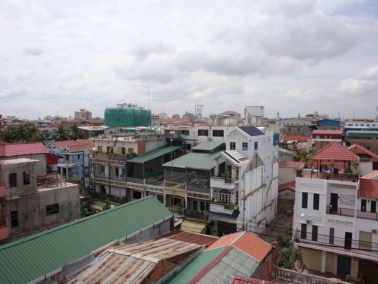die Aussicht von der Dachterrasse des Flamingos Hotels