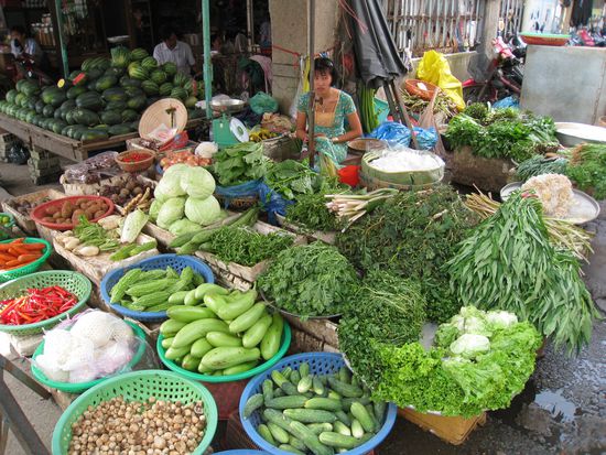 es wurde alles moegliche angeboten... von frischem Gemuese...