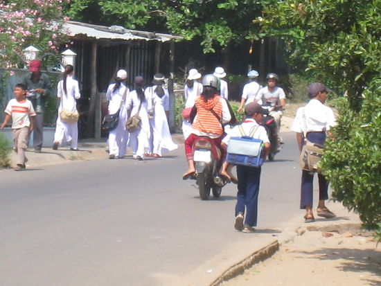 wie bereits in Kambodscha, Thailand und Malaysia hat es Schulen "en masse"...