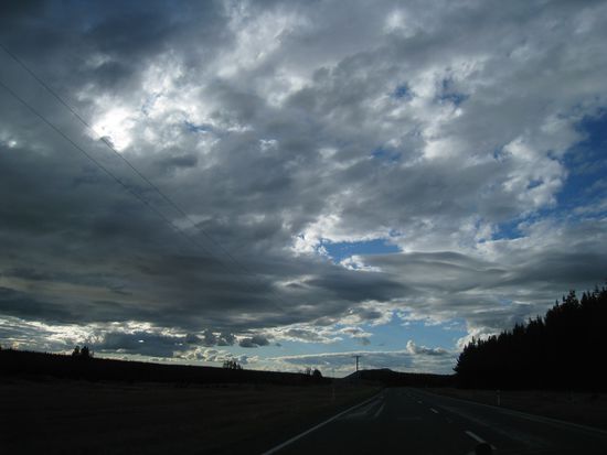 duestere Stimmung... und schon bald gerieten wir in einen Sturm...