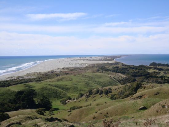 ... mit tollem Blick auf den Farewell Spit!