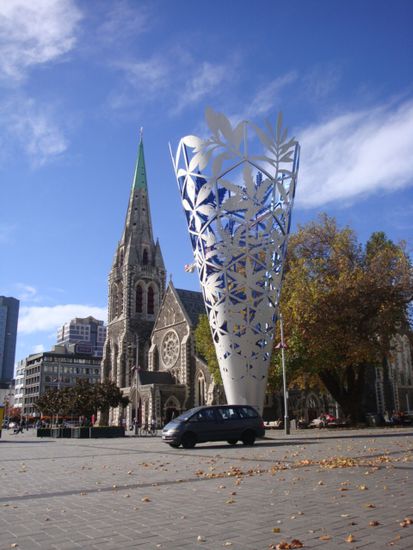das Wahrzeichen von Christchurch...