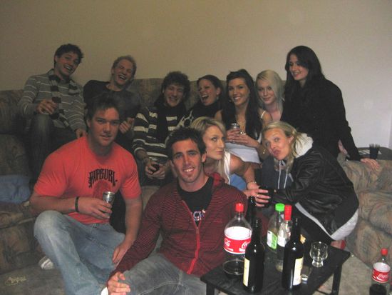 fetziger partyabend mit ner lustigen aussie-truppe...