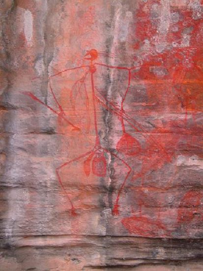 mehrere 1000 jahre alte aborigine felsbemahlungen am ubirr rock